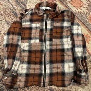 H&M Brown and Black Checkered Jacket